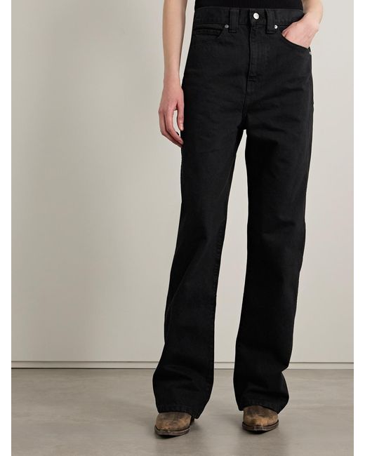 Khaite Black Bonnie Mid-Rise Boyfriend Jeans