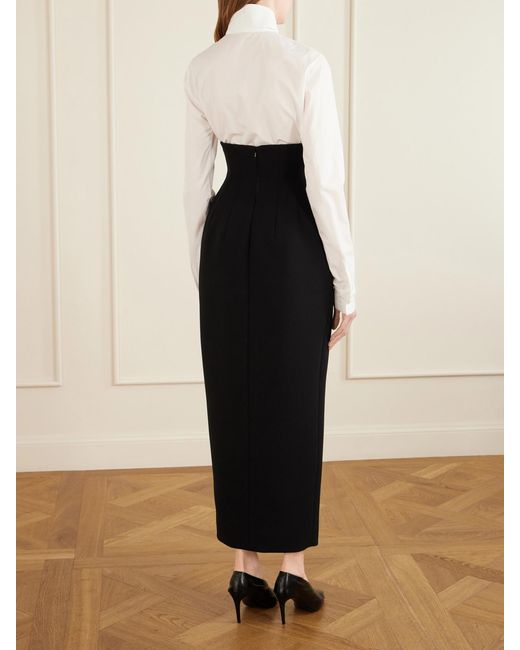 Khaite Blue Luiza Crepe Midi Skirt