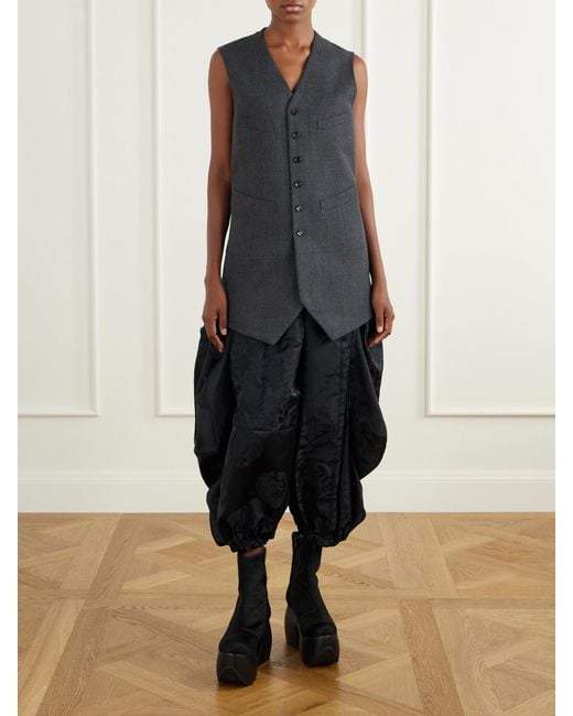 Comme des Garçons Black Wool-Gabardine And Taffeta Vest