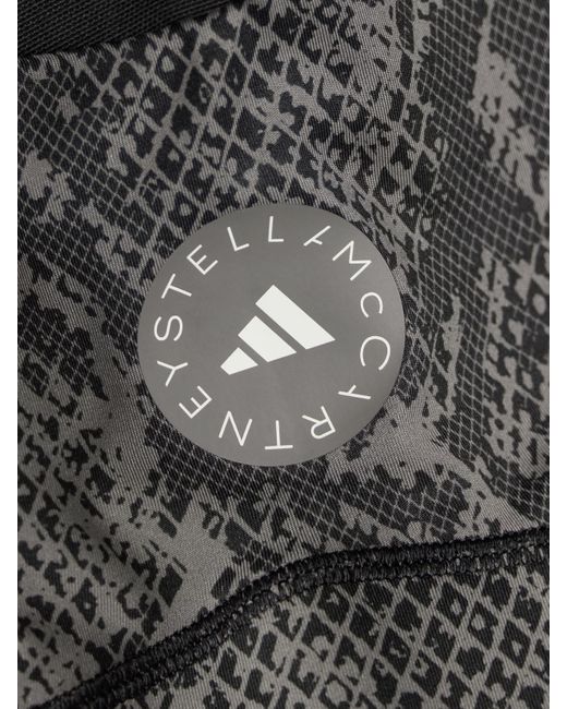 Adidas By Stella McCartney Gray Power Impact Sport-Bh Aus Recyceltem Stretch-Material Mit Schlangenprint