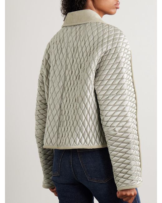 Veste Matelassée En Tissu Technique À Finitions En Velours De Coton Côtelé Burberry en coloris White