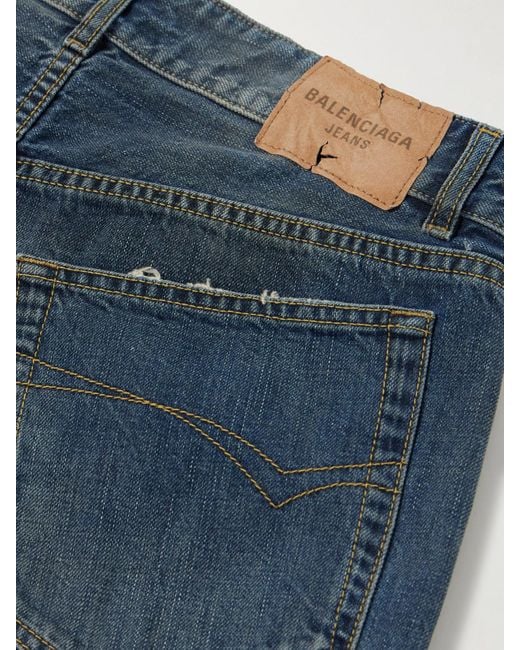Balenciaga Blue Halbhohe Jeans Mit Weitem Bein