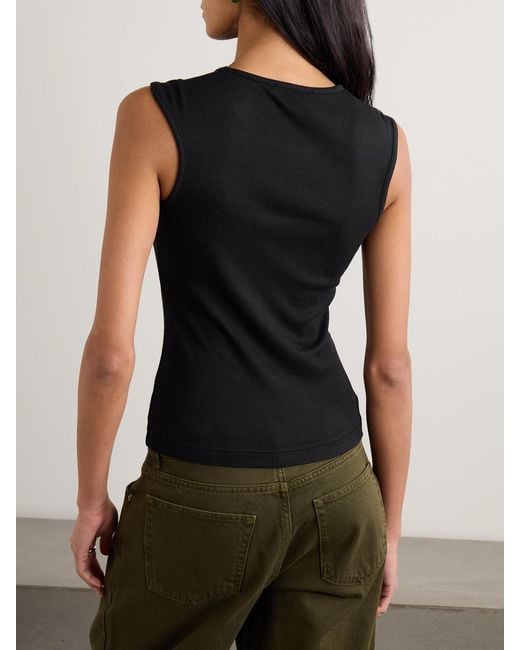 CDLP Black Ribbed Tencel Lyocell-Blend Jersey Tank
