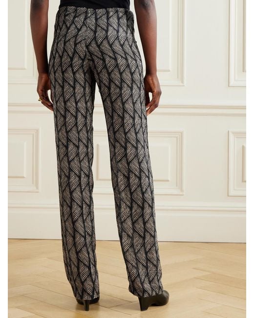 Dries Van Noten Brown Hose Mit Geradem Bein Aus Devoré-Samt