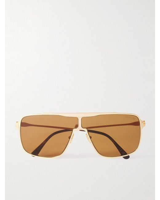 Tom Ford Natural Zappa Aviator-Style-Tone Sunglasses