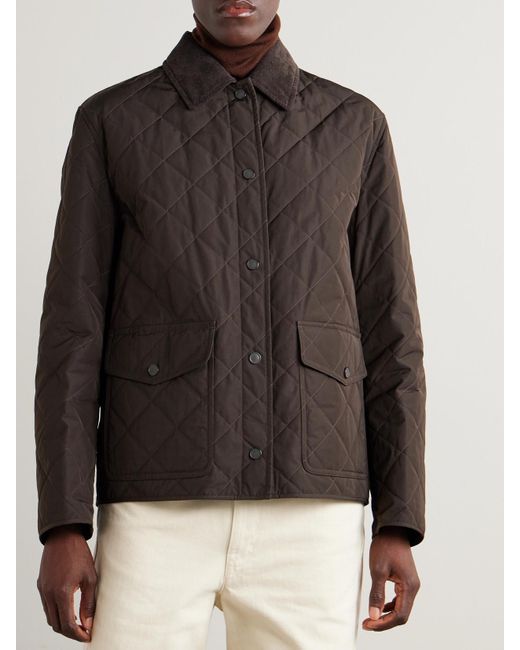James Purdey & Sons Black Winchester Corduroy-Trimmed Quilted Shell Jacket