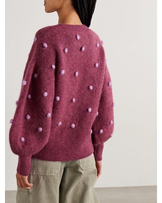 ALÉMAIS Purple Elia Strickpullover Mit Pompons