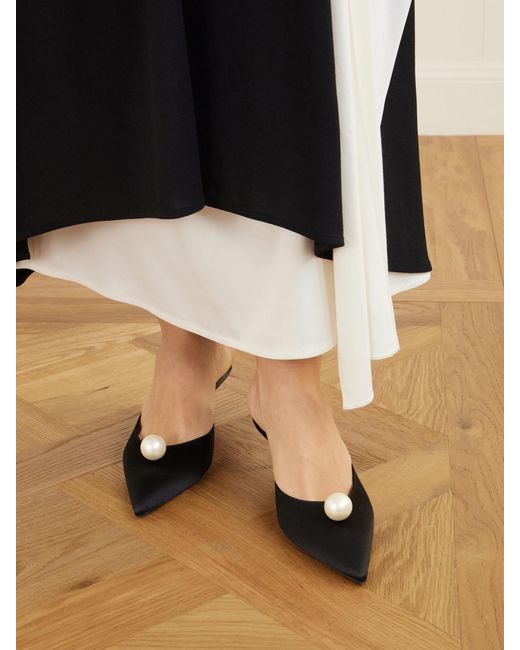 Magda Butrym White Satin Pumps