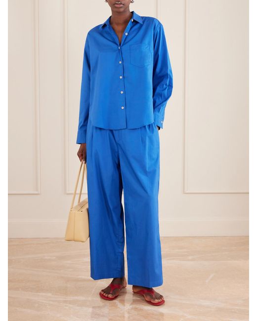 Jamie Haller Blue The Logo Weekend Cotton Shirt