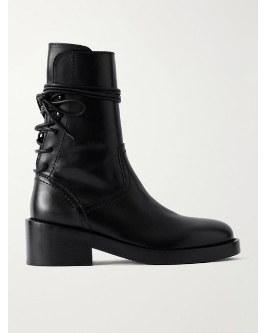 Ann Demeulemeester Black Henrica Leather Ankle Boots