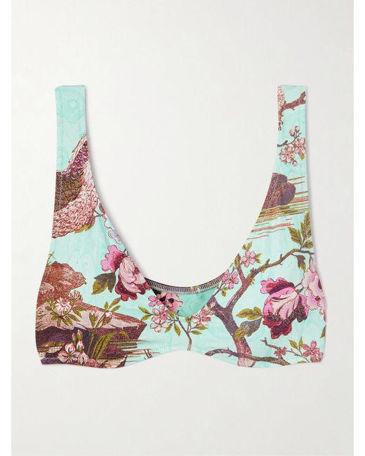 Haut De Bikini Triangle Plongeant Signature Swim X Roberto Cavalli, Fagianella Skims en coloris Multicolor