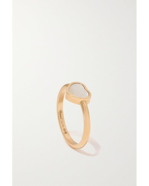 Chopard Natural My Happy Hearts 18-Karat Rose Mother-Of-Pearl Ring