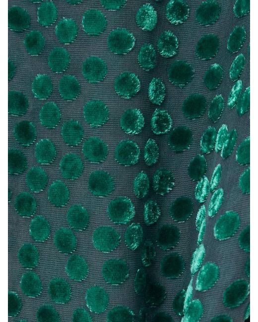 Dries Van Noten Green Polka-Dot Devoré-Velvet Straight-Leg Pants