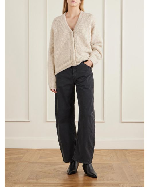Nili Lotan Blue Tribeca Brushed Cotton-Blend Twill Barrel-Leg Pants