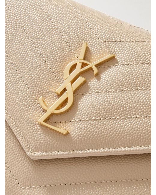 Saint Laurent Natural Cassandre Matelassé Textured-Leather Shoulder Bag