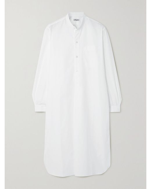 Charvet White Elysee Oversized Cotton-Poplin Nightdress