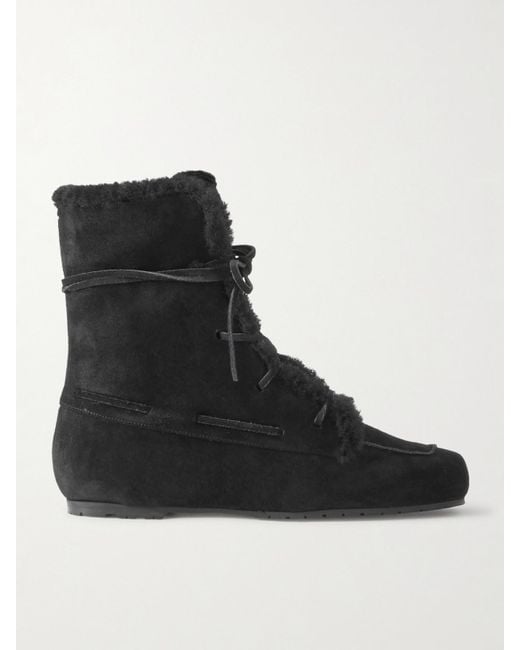 Aeyde Black Paul Shearling Ankle Boots