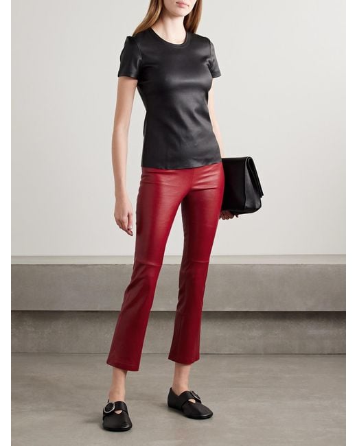 Stouls Jp Twenty Cropped Leather Flared Leggings