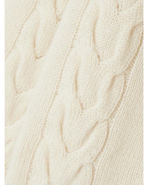 Lisa Yang Natural Dagny Cable-Knit Cashmere Straight-Leg Track Pants