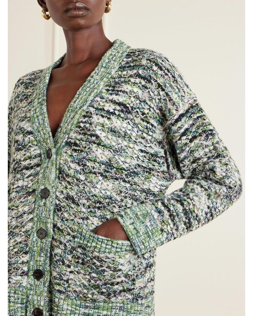 Missoni Green Oversized Knit Wool-Blend Cardigan
