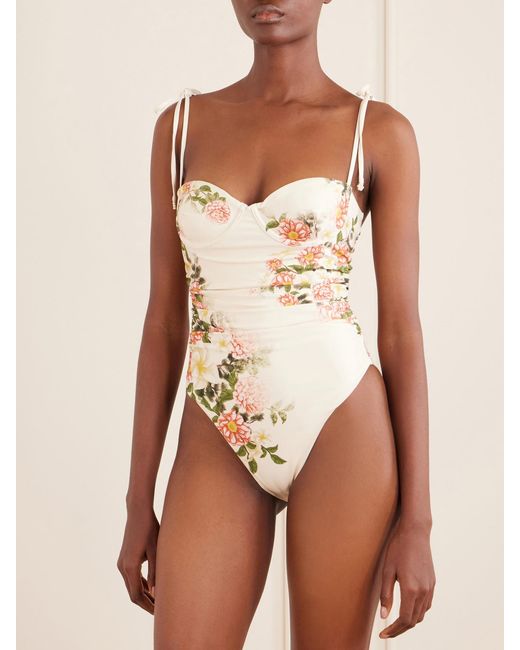 Agua Bendita White Rabano Printed Swimsuit