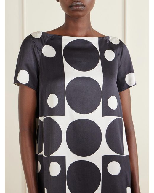 Dries Van Noten White Davita Printed Satin Midi Dress
