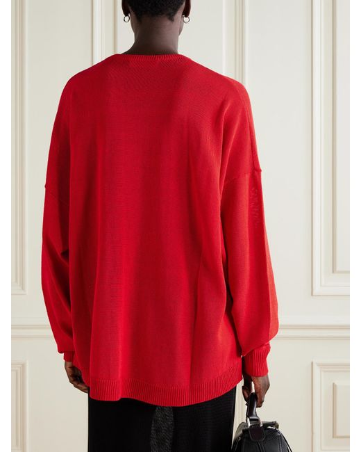 Frankie Shop Red Basel Cotton-Blend Sweater