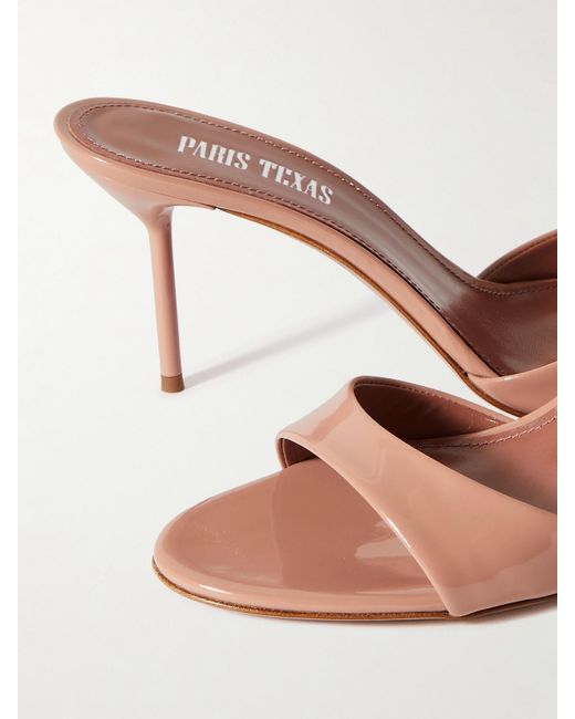 Paris Texas Natural Lidia Patent-Leather Mules