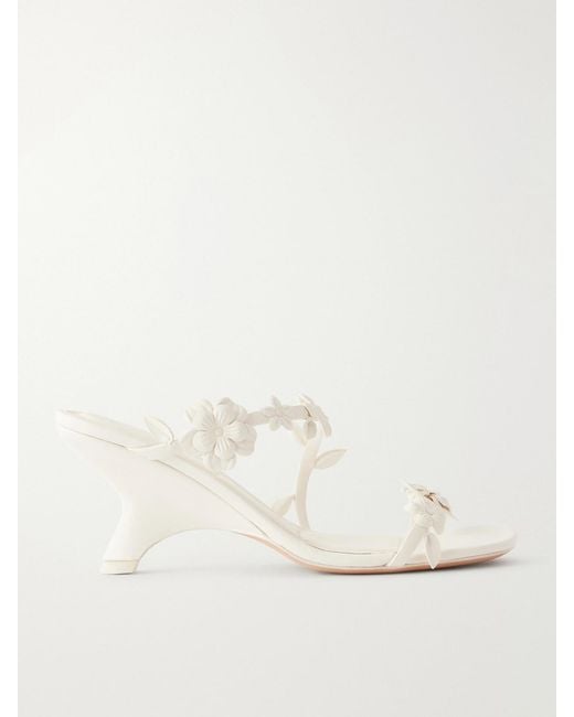 Jonathan Simkhai Natural Willow Floral-Appliquéd Leather Sandals
