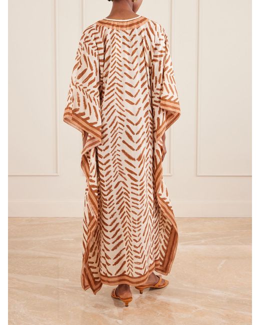 Johanna Ortiz White The Secret Of The Sun Printed Cotton Kaftan