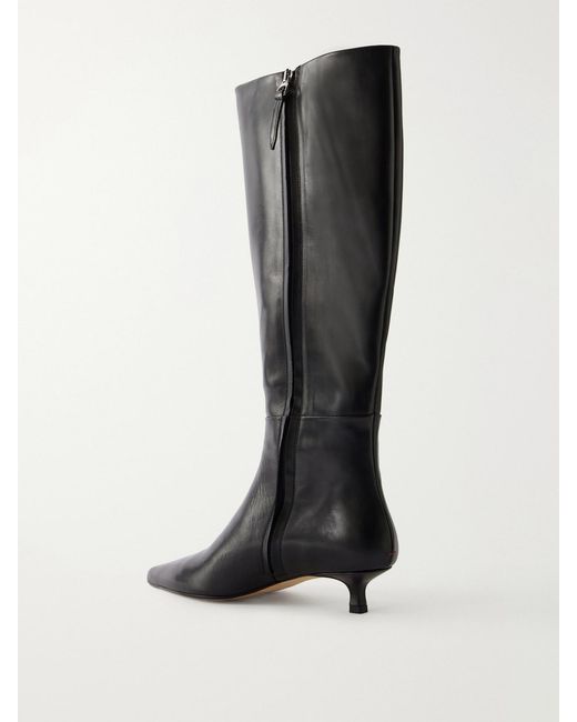 Aeyde Black Sabrina 35 Leather Knee Boots