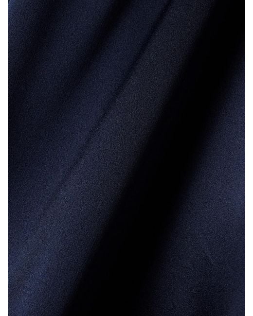 Doen Blue Candace Fringed Silk-Satin Blouse