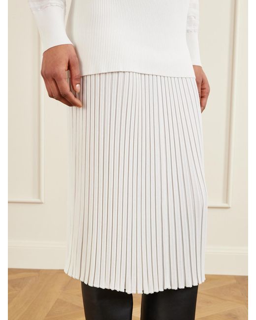 Proenza Schouler White Luiza Ribbed-Knit Midi Skirt