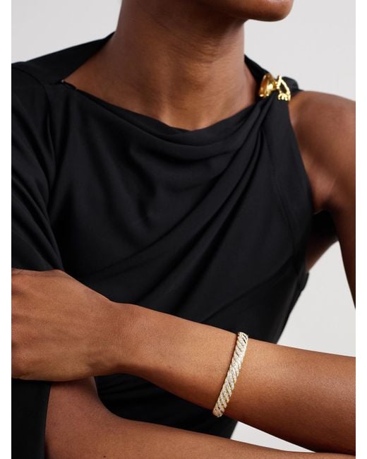David Yurman Natural Sculpted Cable 18-Karat Diamond Bracelet