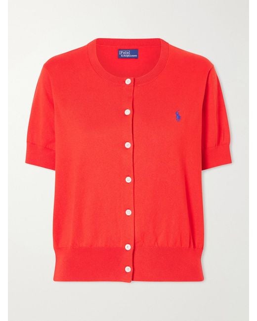 Polo Ralph Lauren Logo-Embroidered Cotton-Blend Cardigan