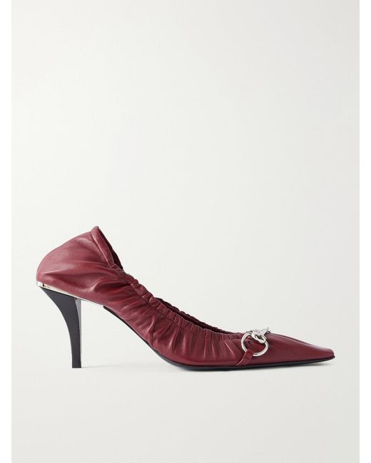 Gucci Pink Vittoria 75 Horsebit-Embellished Leather Pumps