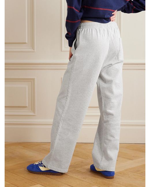 Sporty & Rich White Printed Cotton-Jersey Track Pants