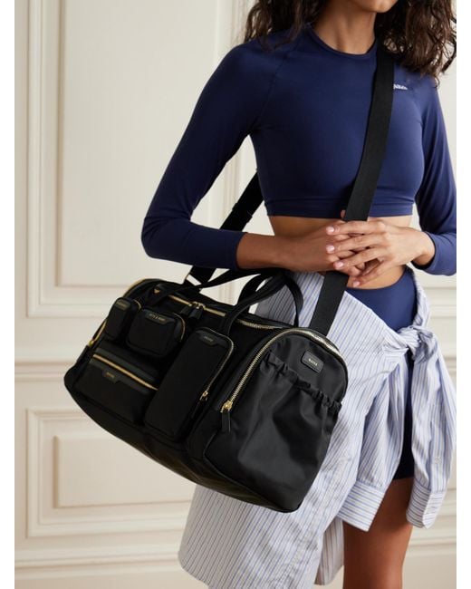 Anya Hindmarch Black Gym Leather-Trimmed Econyl Tote