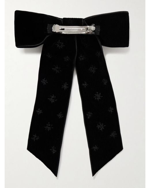 Jennifer Behr Margaret Faux Pearl-Embellished Velvet Bow  display picture 1