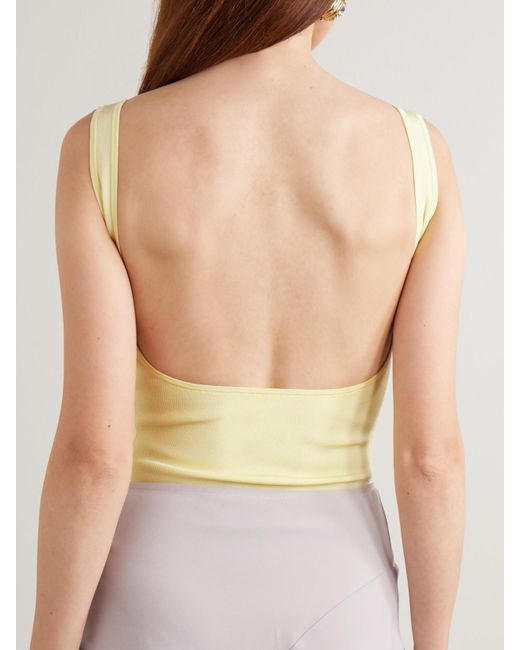 Galvan Yellow Freya Stretch-Knit Bodysuit