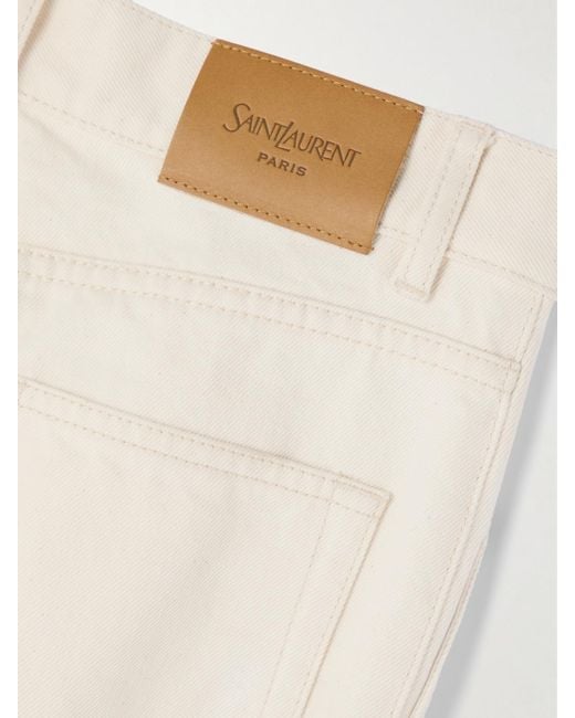 Saint Laurent White High-Rise Bootcut Jeans