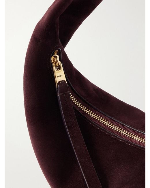 Khaite Red Olivia Mini Suede Shoulder Bag