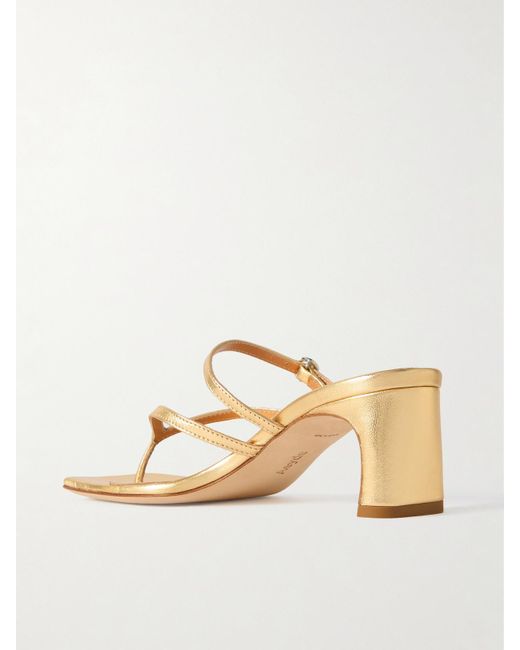 Aeyde Natural Giselle Metallic Leather Sandals