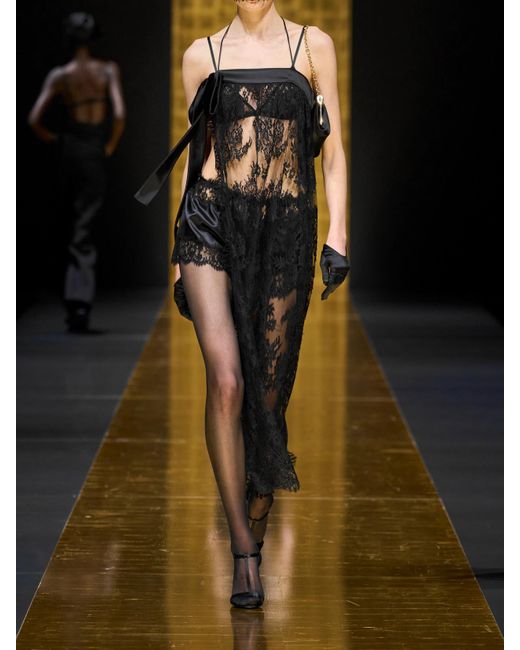 Dolce & Gabbana Black Halterneck Satin-Trimmed Cotton-Blend Lace Midi Wrap Dress