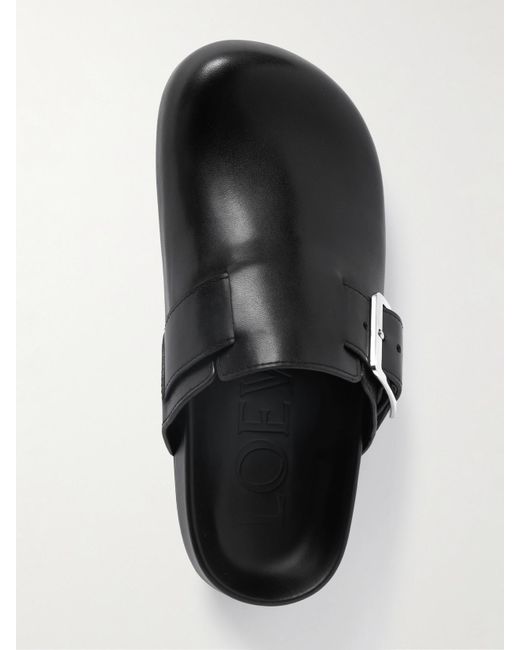 Loewe Black Ease Clogs Aus Leder Mit Schnalle