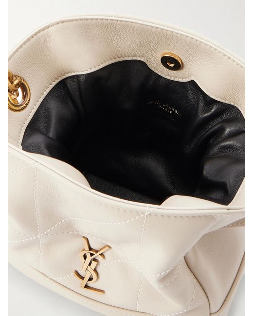 Saint Laurent Natural Jamie Mini Quilted Leather Shoulder Bag