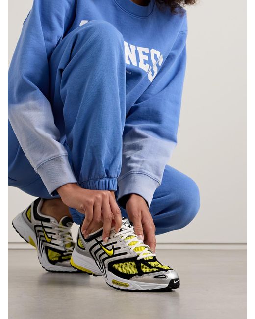 Nike White Air Pegasus 2K5 Leather And Suede-Trimmed Mesh Sneakers