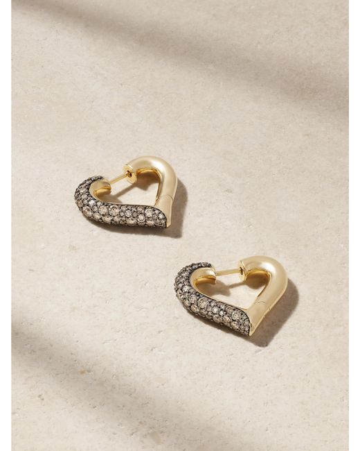 Lucy Delius Natural Chubby Love Rhodium-Plated Diamond Earrings