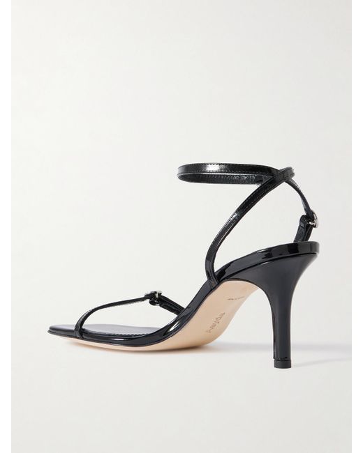 Aeyde White Hallie Patent-Leather Sandals