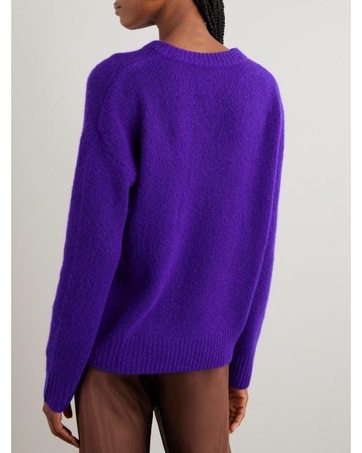 Lisa Yang Purple Lova Cashmere And Silk-Blend Sweater